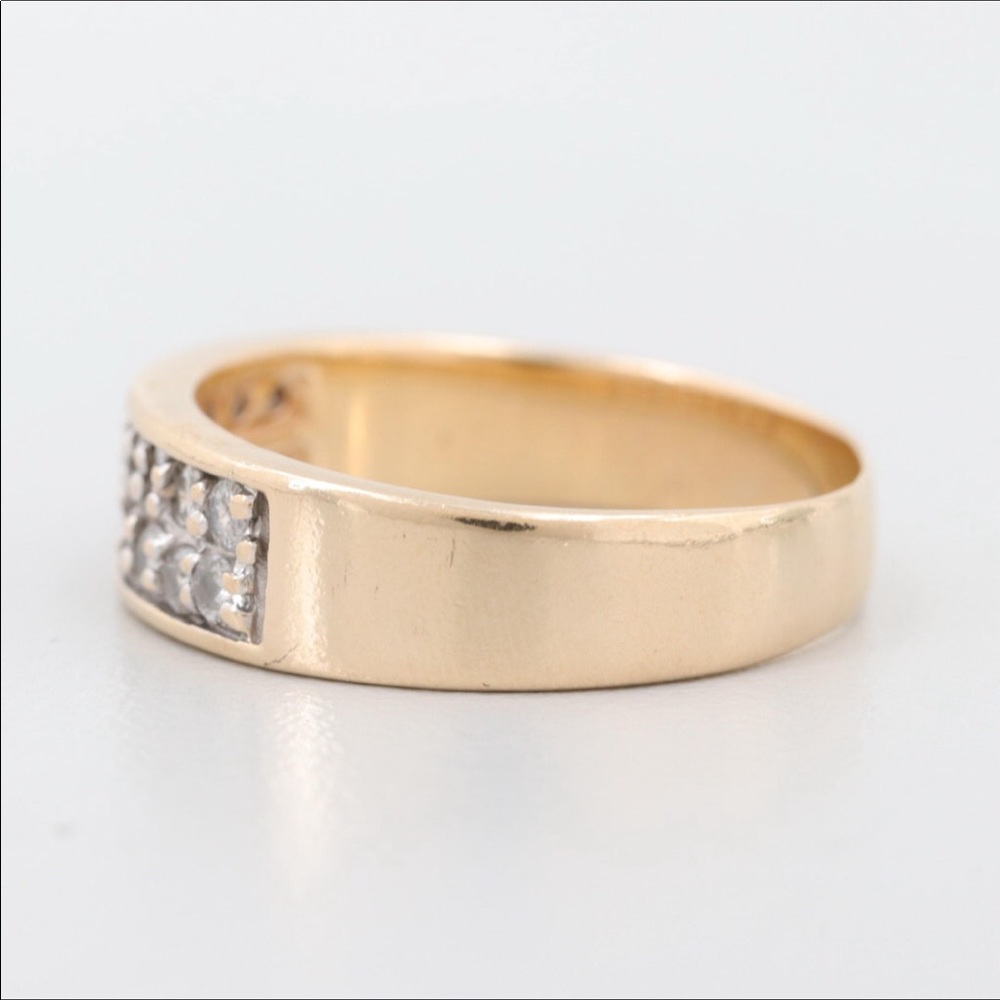 *Solid 10k Double Row .50 Ctw Diamond Ring - image 6